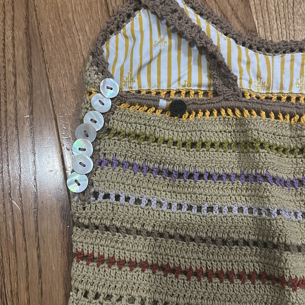 SHE MADE ME Rahi Crochet One Piece Swimsuit Taupe Brown Size Small NWOT - Picture 5 of 8